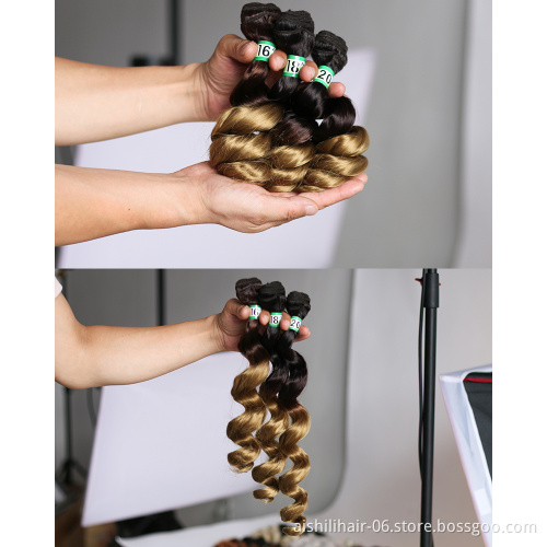 AiShiLi Hair Factory Loose Wave  Crochet Braid Heat Resistant Sythnetic Hair Extension wig